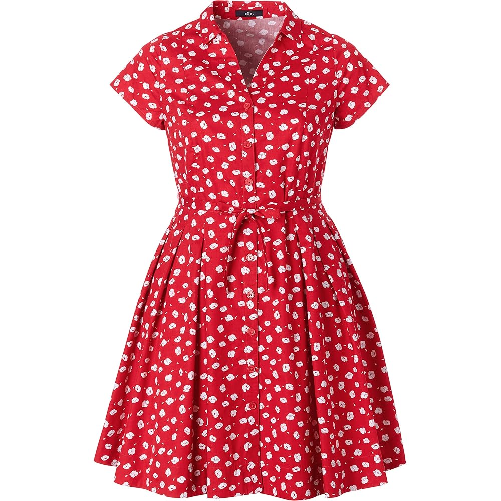 L’or volume shirt dress ellos Plus Size Sandy Shirtwaist Dress - 3X, Poppy Red